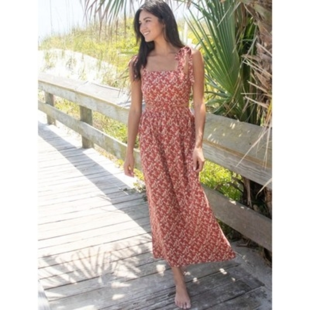 Natural Life, XL, Courtney Maxi Dress - Rust Vines